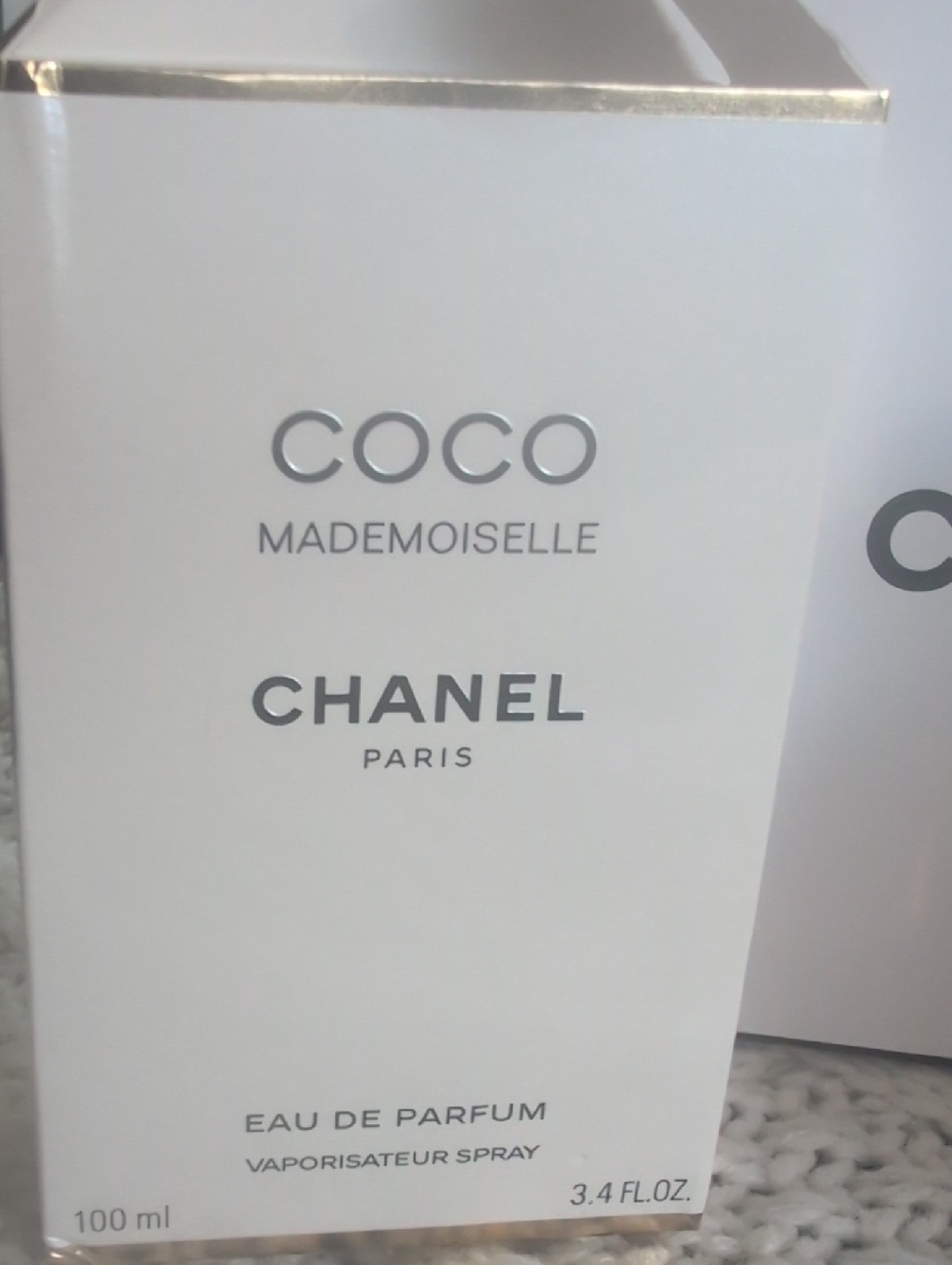 New CHANEL Coco Mademoiselle Eau de Parfum 3.4 Oz — Gold & White Packaging - Picture 2 of 5